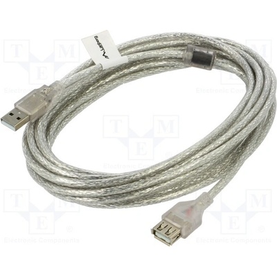 Lanberg CA-USBE-12CC-0050-TR USB 2.0, USB A zásuvka,USB A vidlice, zlacený, 5m