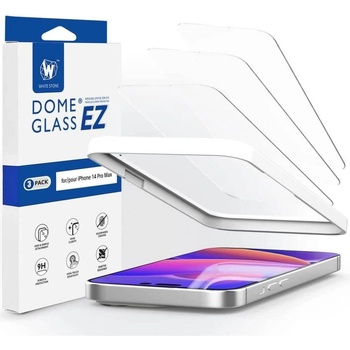 whitestone Стъклен Протектор за iPhone 14 Pro, Whitestone Dome EZ Glass 3бр, Прозрачен (8809365407170)