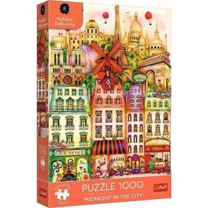 Trefl Puzzle 1000 Premium Plus - Полунощ в Париж / Мадалина Тантъреану (12073)