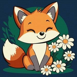 Ideyka Painting by numbers for kids 25x25cm KHO6299 Beautiful fox AP0084