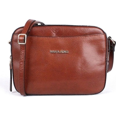 Marta Ponti luxusní dámská kožená crossbody kabelka no. 8 hnědá