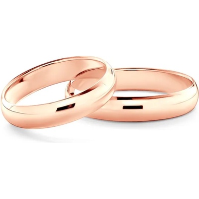 SAVICKI Сватбени халки: розово злато, полукръгъл профил. 4 мм