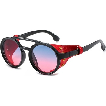 RAVEON STEAMPUNK brýle s koženým bočním štítem | Red