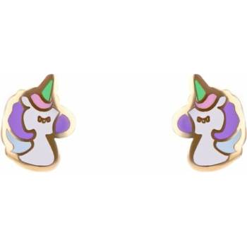 Eppi Zlaté detske skrutkovacie náušnice s jednorožcami Sherri EP44597