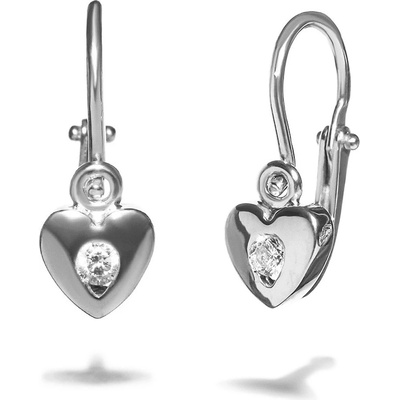 Blink-Blink dievčenské náušnice s diamantom v tvare srdca 3527BDG