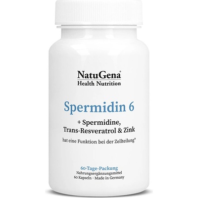 NatuGena Спермидин 6 (спермидин + транс-ресвератрол и цинк) 60 капсули | NatuGena (571407 (2018140) NTG)