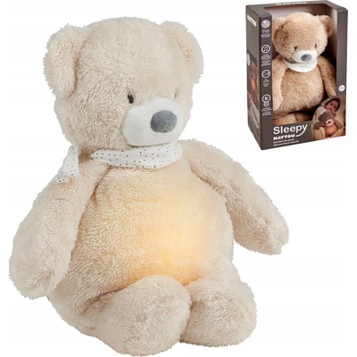 Nattou usínaček plyšový hudobný so svetielkom a senzorom plače 4v1 Sleepy Bear Grey