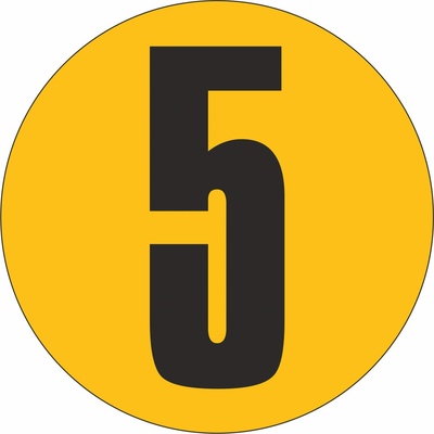 Podlahové číslo - 5 podlahové samolepky průměr 200 mm – Zboží Dáma