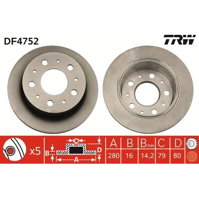 Brzdový kotúč TRW DF4752