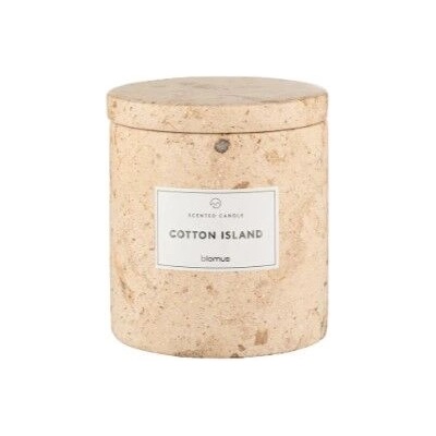 blomus Ароматна свещ FRABLI, размер S - аромат Cotton Island - цвят Travertine (BLOMUS-65449)