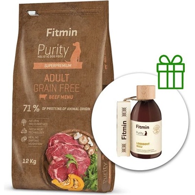 Fitmin Purity Възрастни Говеждо Без зърно 12 кг + Fitmin Purity Рибено масло БЕЗПЛАТНО