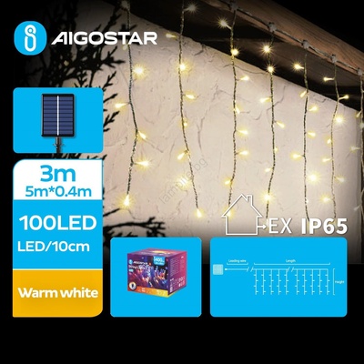 Aigostar - LED Соларен гирлянд 100xLED/8 функции 8x0, 4m IP65 топла бяла (AI0434)