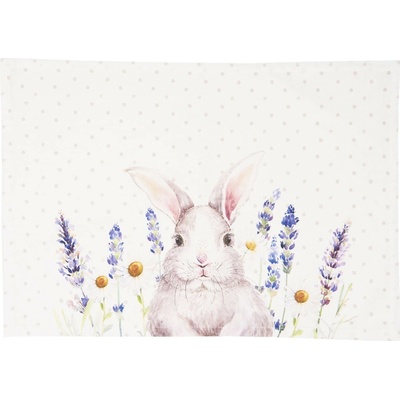 Clayre & Eef Textilné prestieranie Lavander Fields s zajačikom 48x33 cm 6ks