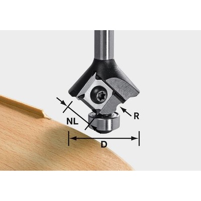 Festool Zaobľovacia frézka HW s výmennými reznými doštičkami S8 HW R3 D28 KL12,7OFK 499808