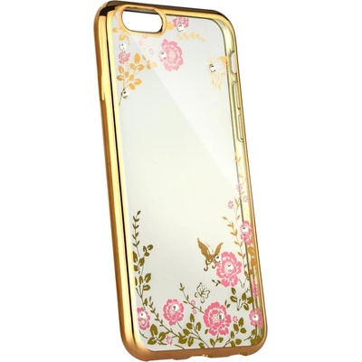 TokShop Предпазен гръб Forcell Diamond за Xiaomi Redmi Go, Прозрачен/Златист (78779) (78779)