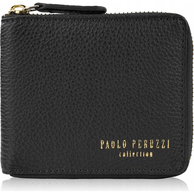 Dámska kožená peňaženka malá čierna horizontálna s RFID Paolo Peruzzi KV-04-BL