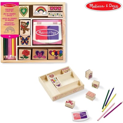 Melissa & Doug Дървени Печати Цветя, Сърца, Пеперуди - Melissa & Doug