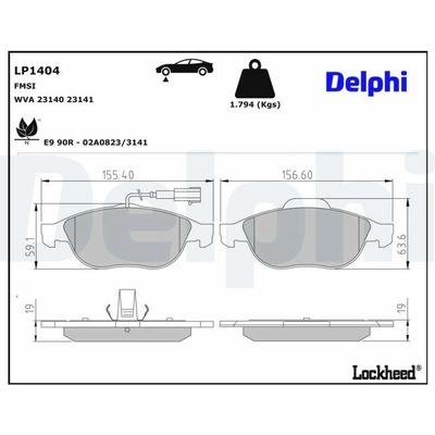Sada brzdových platničiek kotúčovej brzdy DELPHI LP1404