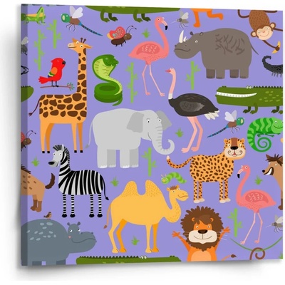 Obraz Animované safari - 110x110 cm