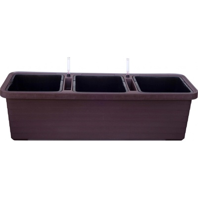 Plastia Velkoobjem. samozavlaž. truhlík Berberis TRIO čokoláda 35 x 117 x 39 cm