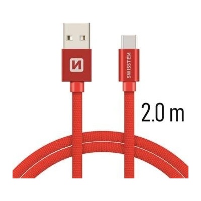 Swissten 71521306 USB - USB-C, 2m, červený