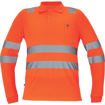 Ciudades LUGO HI-VIS polokošeľa s dlhým rukávom HV oranžová XL