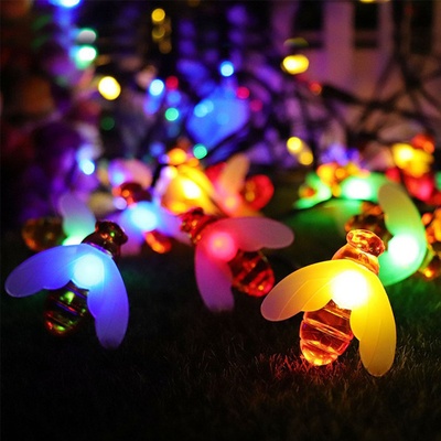 X-SITE LED světelný řetěz se solárním nabíjením VČELA MFD-001 RGB 3m