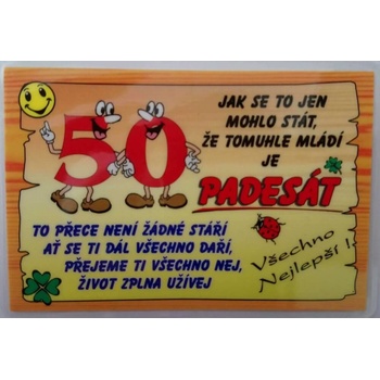 Dárkoviny Vtipné přání k narozeninám - 50 let