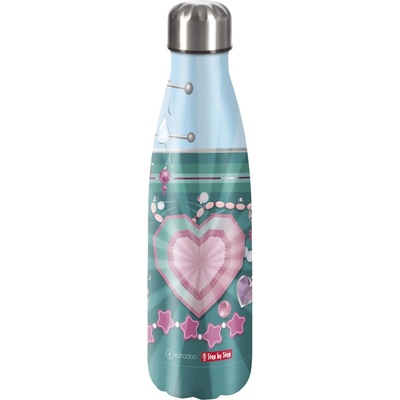 Step By Step Izolovaná fľaška na nápoj z nerezovej ocele 500 ml Glitter Heart Hazle