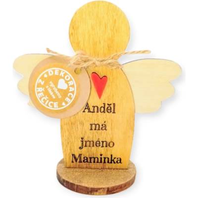 Dekorace z Řečice Dřevěný Anděl maminka