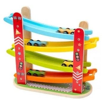 Bigjigs Toys Дървено роли с колички (bj173)