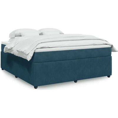 vidaXL 11461.3285660 Boxspring postel s matrací tmavě modrá samet
