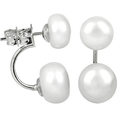 JwL Jewellery dvojnáušnice s pravými bielymi perlami JL0287
