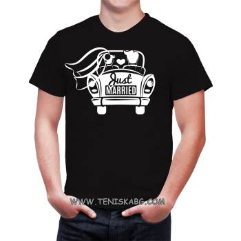 Image 1 of Fruit of the Loom Тениска със щампа - Just Married 3