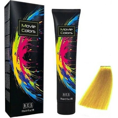BES Movie Colors Yellow Fluo - gelová barva na vlasy bez amoniaku 170 ml - žlutá