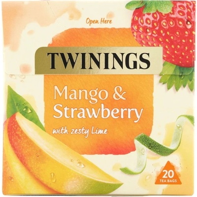 TWININGS Ovocný čaj MANGO JAHODA A LIMETKOVÁ KŮRA 20 sáčků 40 g
