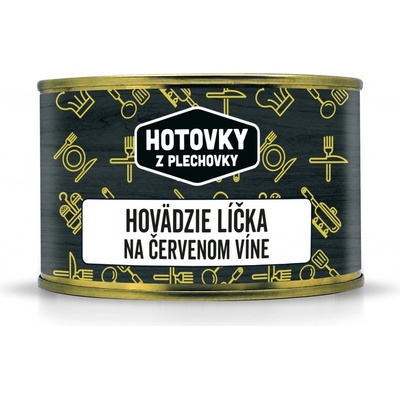 Hotovky z plechovky Hovädzie líčka na červenom víne 400 g