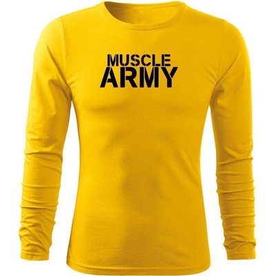 Dragowa Fit-T tričko s dlhým rukávom muscle army žlté