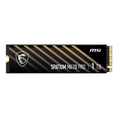 Памет SSD 1TB, MSI SPATIUM M470 PRO, NVMe, M. 2 (2280), скорост на четене до 6000MB/s, скорост на запис до 4500MB/s