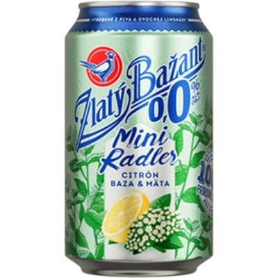 Zlatý Bažant nealko radler Citrón Baza Mäta 0% 6 x 0,33 l (plech)