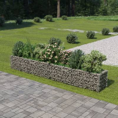 Nabytek XL Gabionový vyvýšený záhon pozinkovaná ocel 360 x 50 x 50 cm