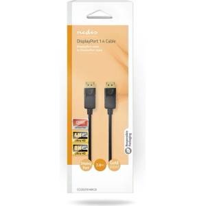 Nedis CCGB37014BK20 Кабел DisplayPort 1.4, щепсел displayport - щепсел displayport, 8K60Hz, 2 м (CCGB37014BK20)
