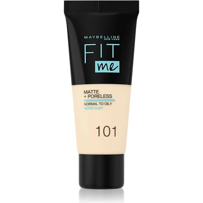 Maybelline new york Fit Me! Matte+Poreless матиращ фон дьо тен за нормална към мазна кожа цвят 101 True Ivory 30ml