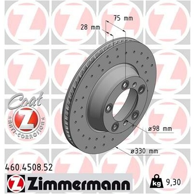 Brzdový kotúč ZIMMERMANN 460.4508.52 (460450852)