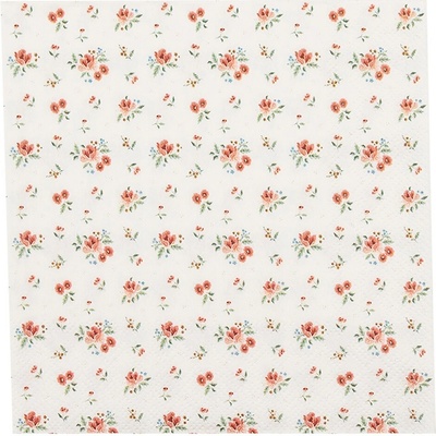 Clayre & Eef Papierové obrúsky Little Rose Collection 33x33 cm 20ks