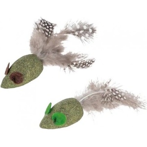 Kerbl Cat Toy Mouse - играчка мишка за котки с котешка трева и пера 2 бр, Германия - 84783