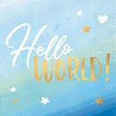 Amscan servítky Hello World modré 33x33cm