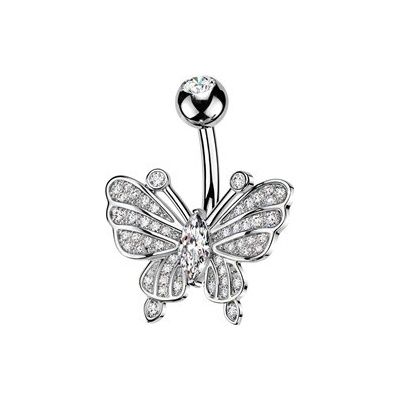 Šperky4U Piercing do pupíku motýlek WP0120