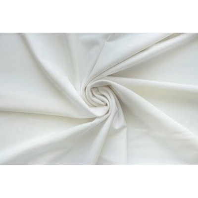 Metráž - úplet SMETANOVÝ Pes/Ra/Ly - látka na šaty, kalhoty a sukně