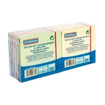 DONAU Bloček 76x76mm 4 farby 12 bločkov x 100 listkov